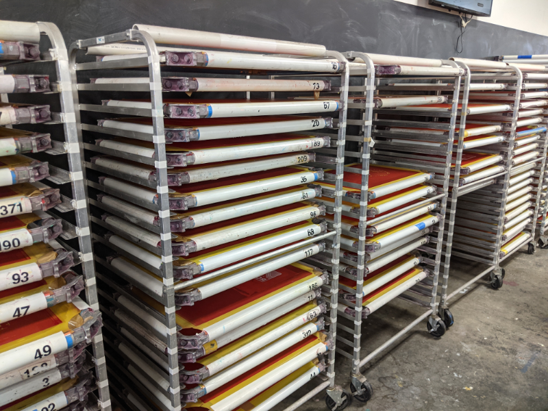 Screen Racks at Trust Print Shop