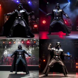 Prompt: Darth Vader dances onstage