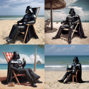 Prompt: Darth Vader on vacation