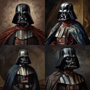 Darth Vader painted in the style of Jacque-Louis David