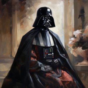 Prompt: Darth Vader painted in the style of John Singer Sargent