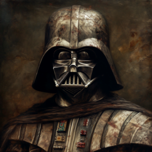 Prompt: Darth Vader painted in the style of Leonardo da Vinci
