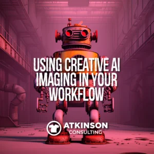 retro robot on factory floor, created in Midjourney by Marshall Atkinson