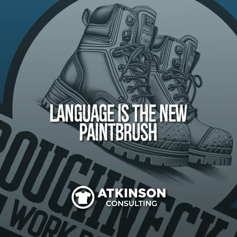 Work boot logo illustrated by Midjourney